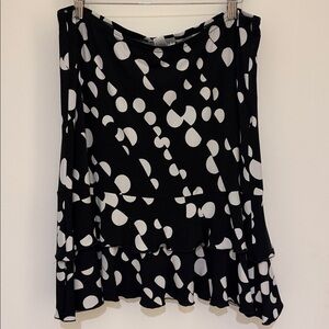 Joseph Ribkoff Black and White Polka Dot Midi Skirt